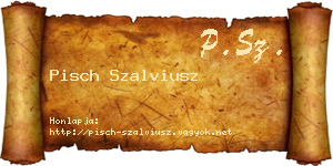 Pisch Szalviusz névjegykártya
